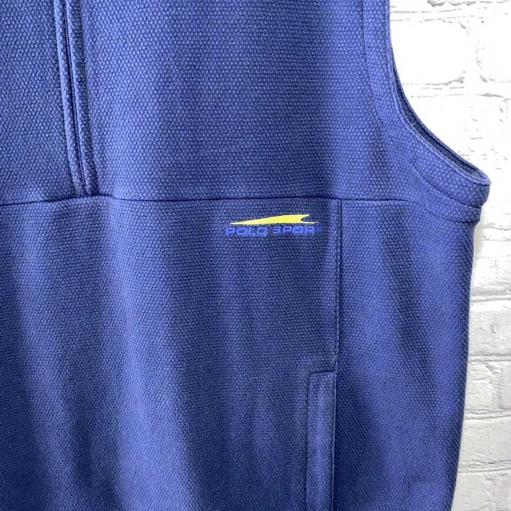 Ralph Lauren Polo Sport Men’s Fleece Vest Blue  Sz Large XL EUC